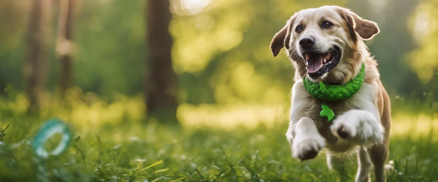 Dog playing with eco-friendly toy