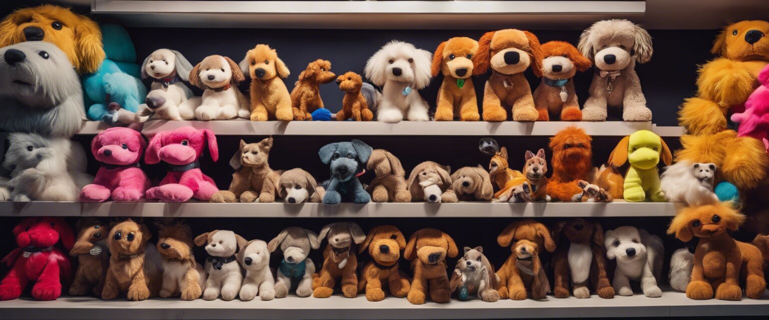 Selection of plush dog toys