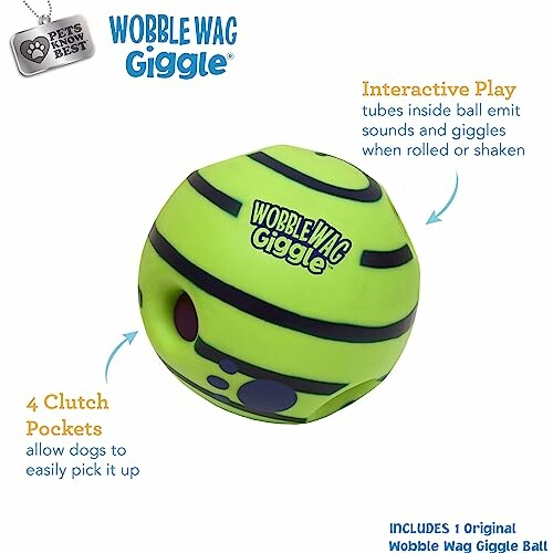 Wobble Wag Giggle Ball with Interactive Play Features and Clutch Pockets